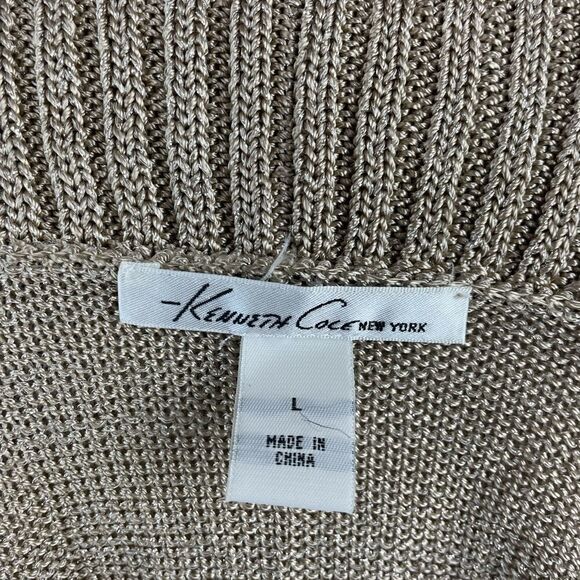 NWT Kenneth Cole Womens Gold Cardigan Sweater Size L - Picture 5 of 8